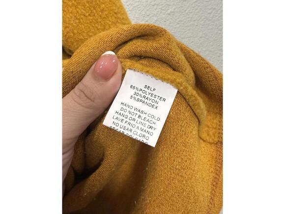 EASEL Boutique Mixed Media Mustard Yellow Pullover Sweater - Women Small - Picture 5 of 5